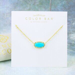 Kendra Scott Elisa Satellite Turquoise Magnesite Necklace Gold Plated